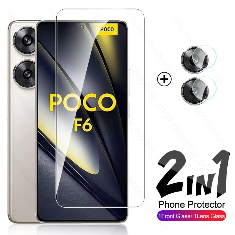 F6poco стекло 2 в 1 HD защита экрана 9H для poкоф6 Poco F6 5G 2024 камера Стекло Pocophone Poko Little F 6 F6Pro
