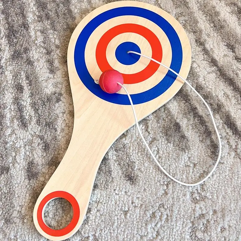 Весло-мяч игрушка деревянный весло-мяч ракетки координация рук и глаз Пляжная