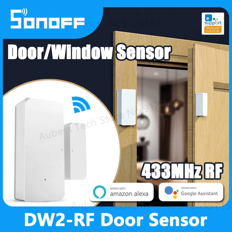 

SONOFF DW2 RF Wireless Door Window Sensor Opening Detector Smart Home Security Protection Alarm System Alexa Google Assistant