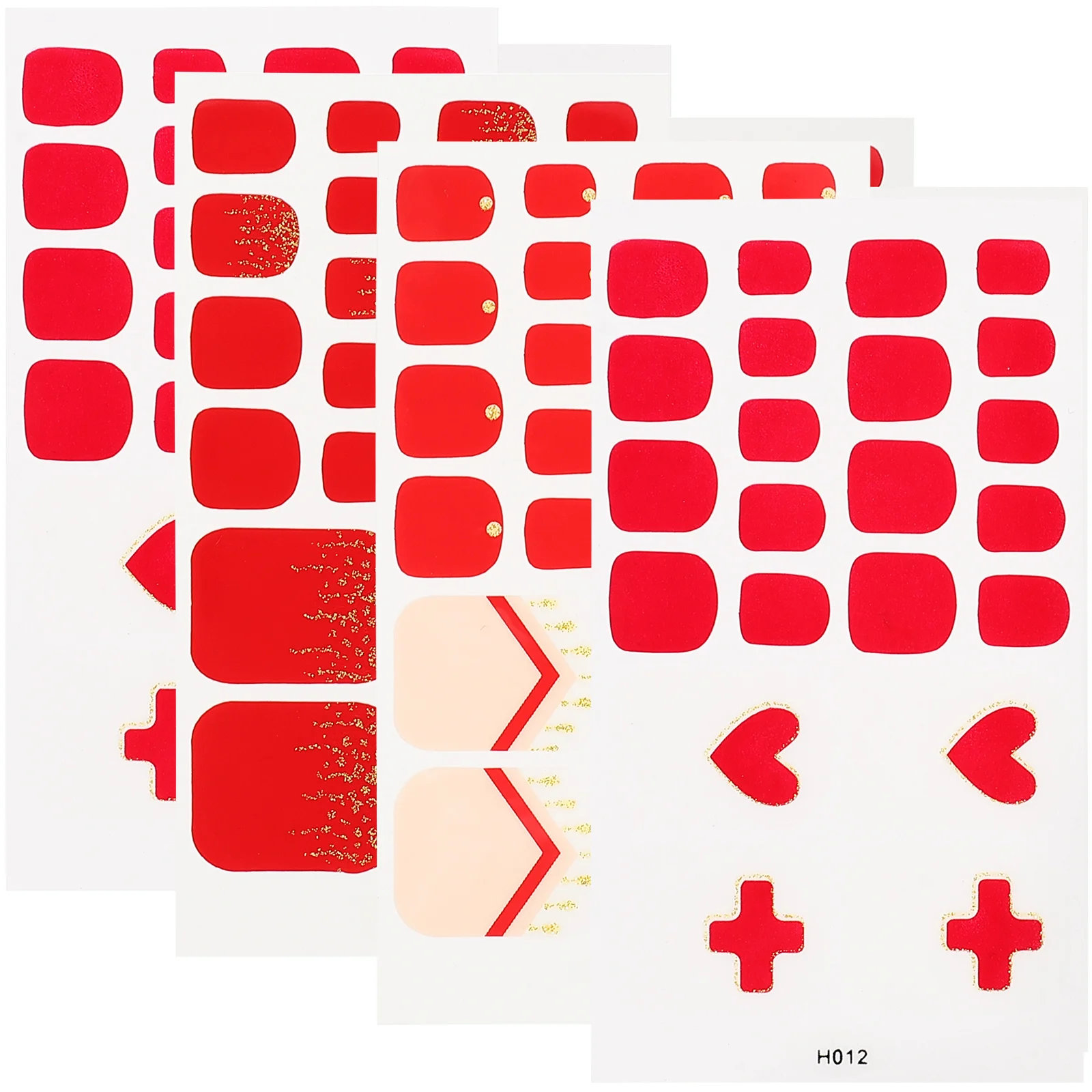 

Nail Stickers Full Stripswraps Decals Polish Glitter Adhesive Fingernailholiday Cover Year Red Wrap Star Moon Diy Decal New