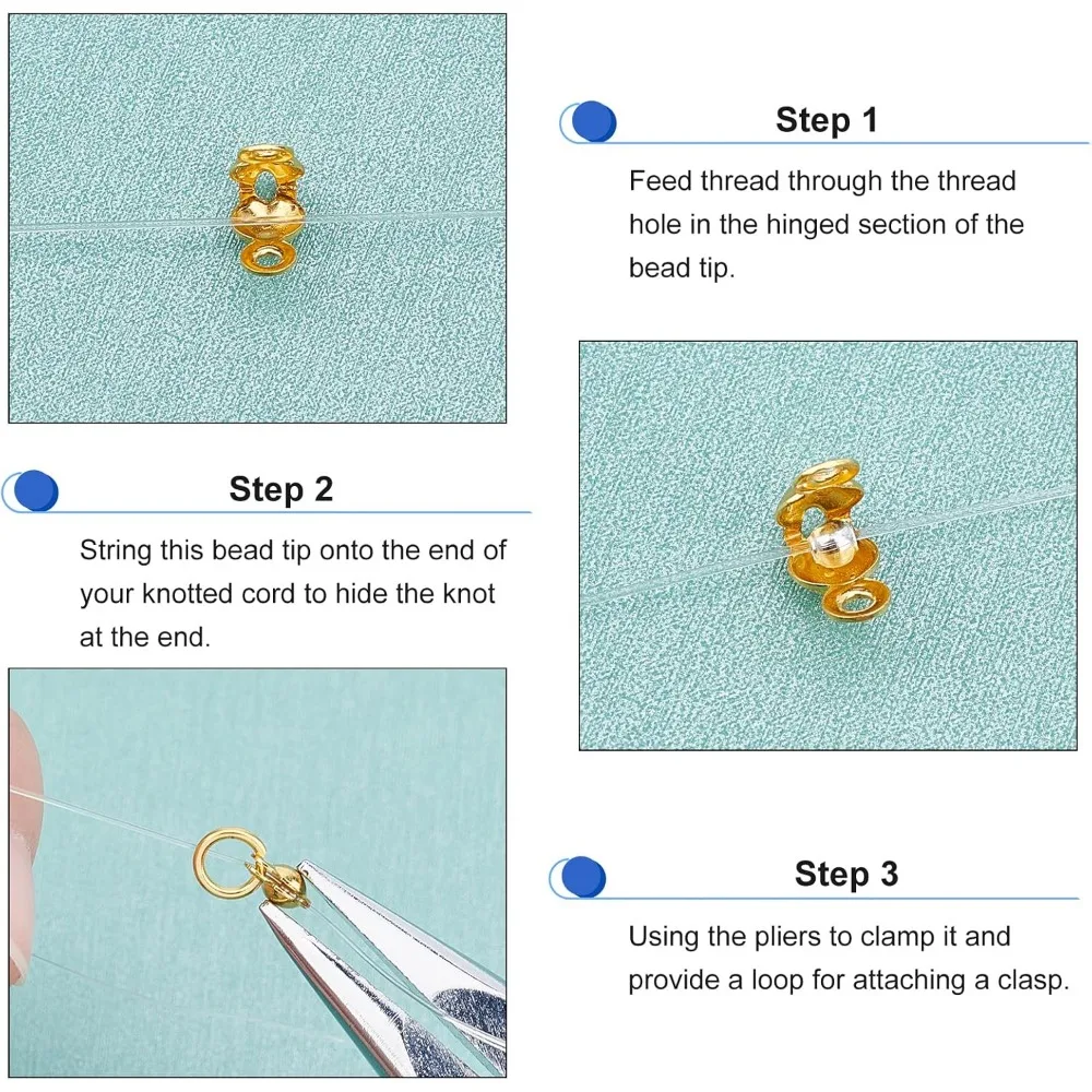 300 шт. наконечники для золотых бусин из нержавеющей стали 304 раскладной узел