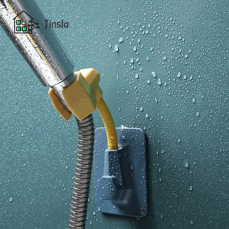 

Multifunctional Universal Adjustable Shower Frame With Hooks For Bathroom Free Perforation And Traceless Pasting Shower