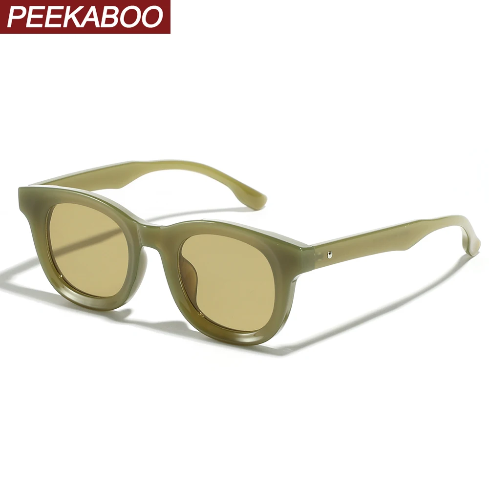 

Peekaboo female small frame sunglasses retro women green male sun glasses uv400 men black leopard unisex 2023 drop ship