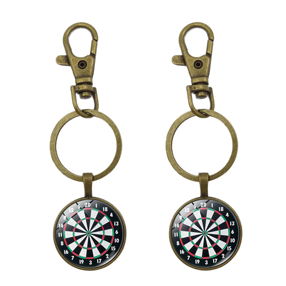 

2 Pcs Key Rings Creative Holder Keychains Metal Retro Retro Keychain Handbag