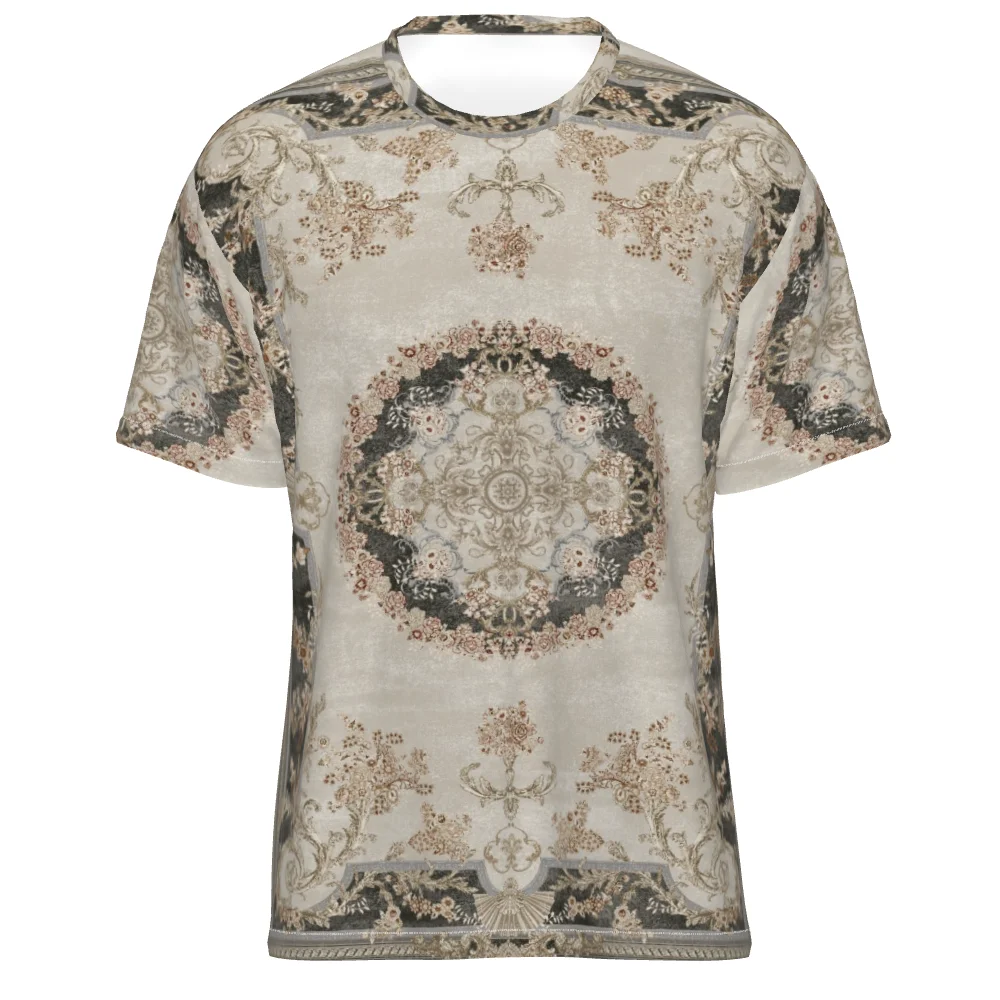 

2021 latest Baroque t shirt for men/women summer oversized T-shirt 3d Lion head crown print printed round neck short sleeve