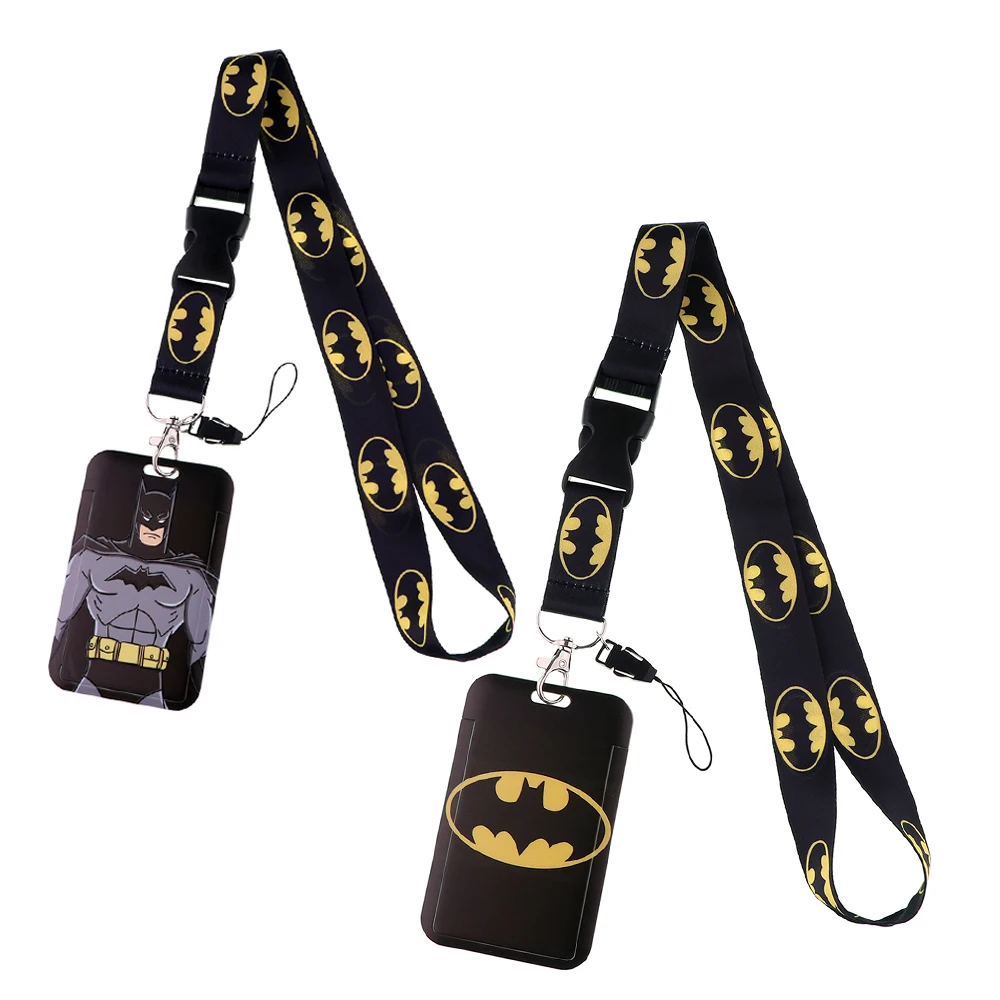 

J4017 Cool Anime Lanyard Neck Straps Black Keychain For Car Keys USB Cellphone Pendant Rope Necklace Lariat Accessories