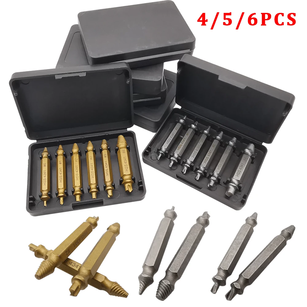 

Двухсторонние инструменты для демонтажа винтов, экстрактор поврежденных винтов из быстрорежущей стали, экстрактор винтов для удаления сорванных винтов, набор инструментов