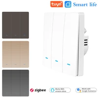 tuya smart life eu standard touch switch null and fire line voice control light wireless wall switch work with alexa google home