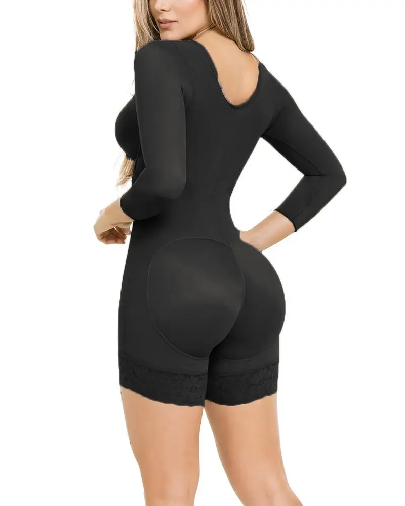 Fajas Women's Corset Sexy Shapewear Open Bust Long Sleeves Bodysuit Waist Trainer Body Sliming Shaping Woman