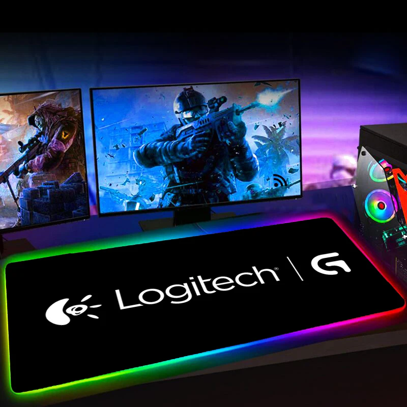 

RGB Logitech Mousepad Gaming Mouse Pad Gamer Mause Pad Tapis De Souris Tappetino Mouse Computer Deskmat Mauspad with Backlight