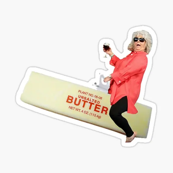 

Paula Deen Riding Butter 5PCS Stickers for Art Funny Laptop Background Luggage Living Room Anime Decorations Bumper Window