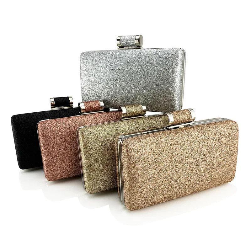 

Shiny Bridal Party Evening Bags Design Solid Color Purse Bag For Women Luxury Square Shape Handbag Shoulder Chain Bag XA199H