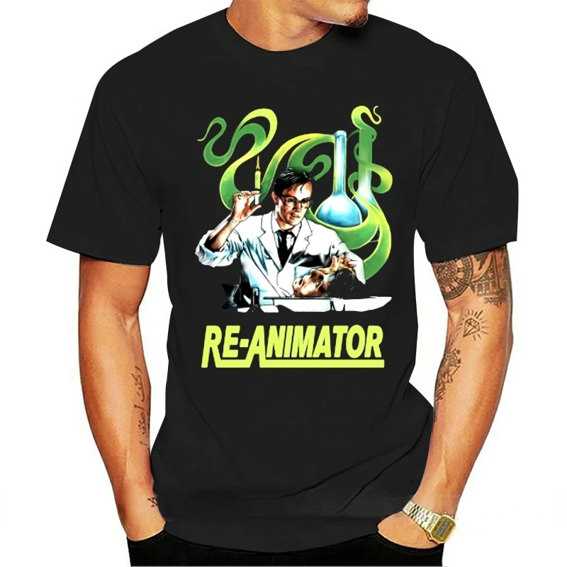 

Футболка Reanimator Classic в стиле 80-х годов, Мужская модная уличная рубашка в стиле унисекс, винтажные дышащие топы с графическим принтом, летняя одежда