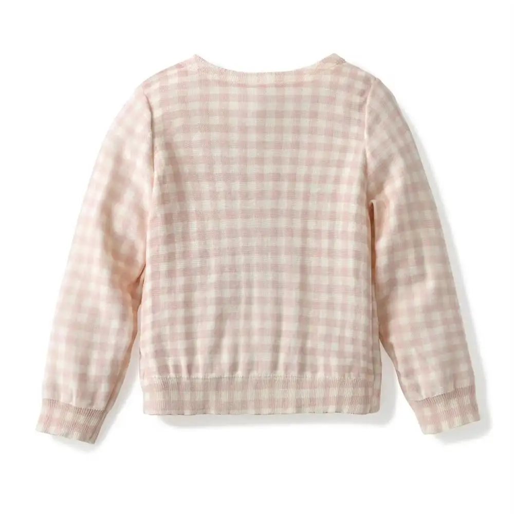 Вязаный кардиган для маленьких девочек Детский Милый хлопковый свитер с розами и