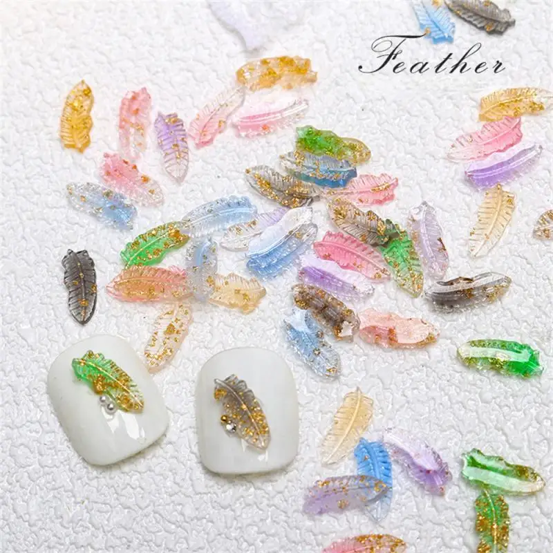 

Decoration Feather Noctilucent New Resin Gradient Nail Art Resin Accessories Broken Gold Multiple Colors Resin Nail Accessories