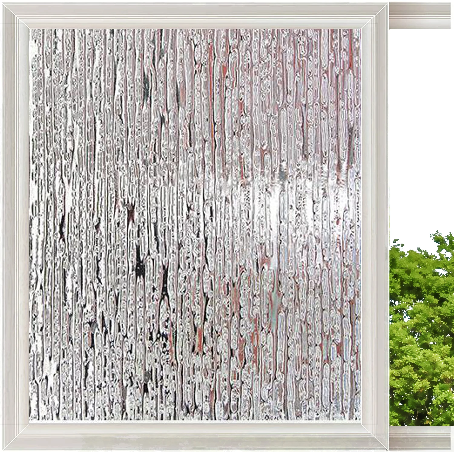 

3D Embossed Waterfall Curtain Style Privacy Window Film Non-Adhesive Galss Stickers Static Cling Room Decor for Home Decor