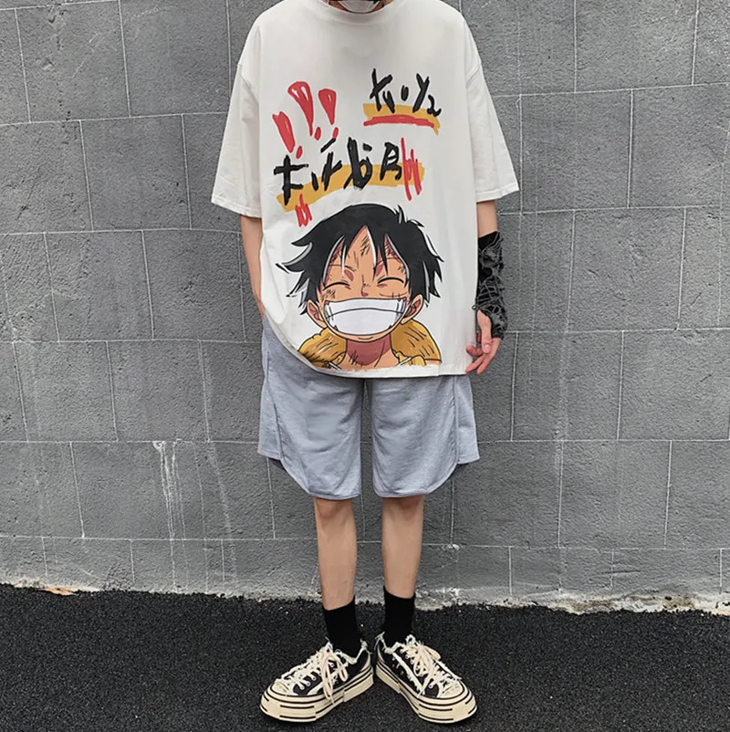 Футболка с графическим принтом в стиле Харадзюку для мужчин и женщин уличная