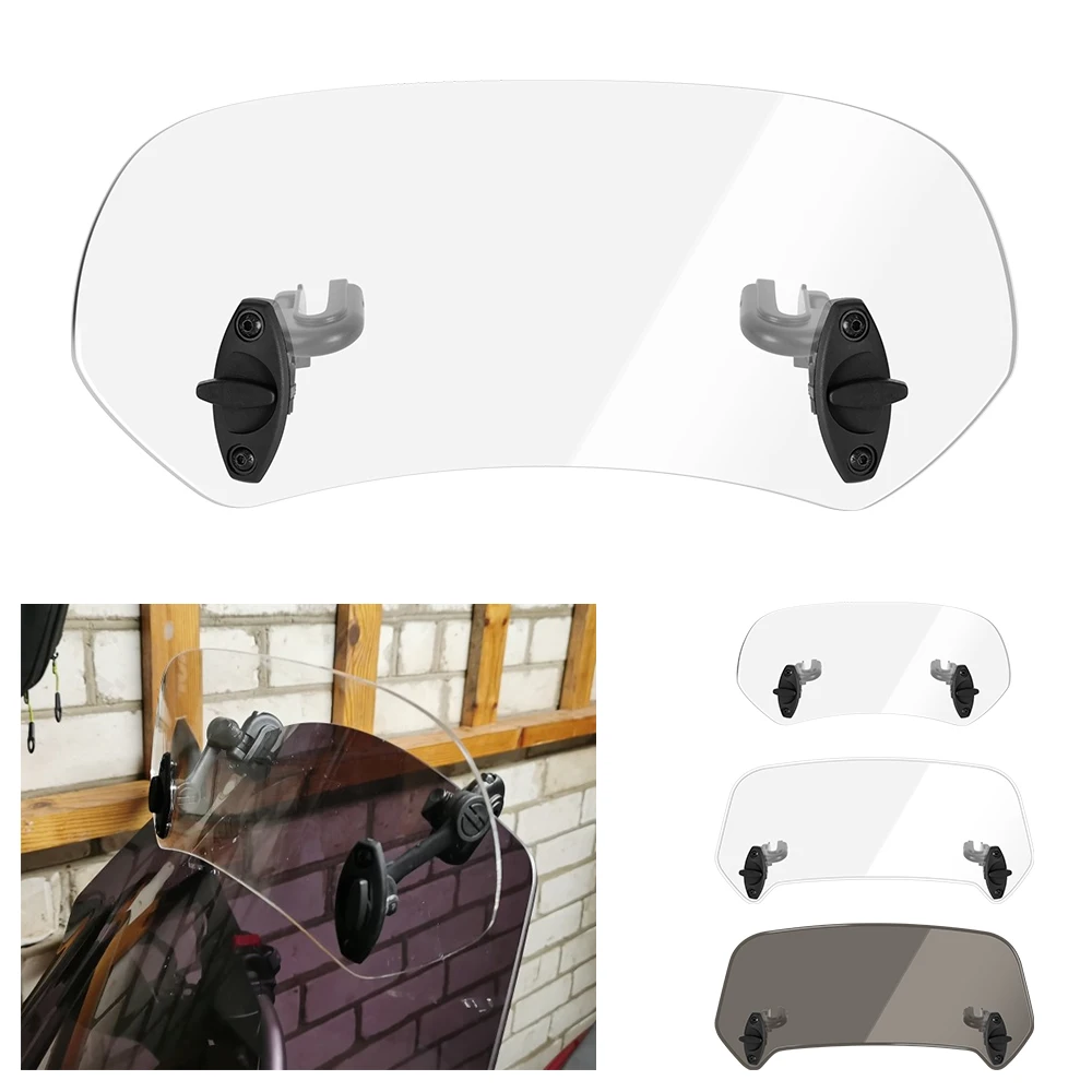 

Регулируемый ветровой экран для мотоцикла с зажимом для BMW KAWASAKI HONDA SUZUKI, дефлектор воздуха, удлинитель, спойлер на лобовое стекло