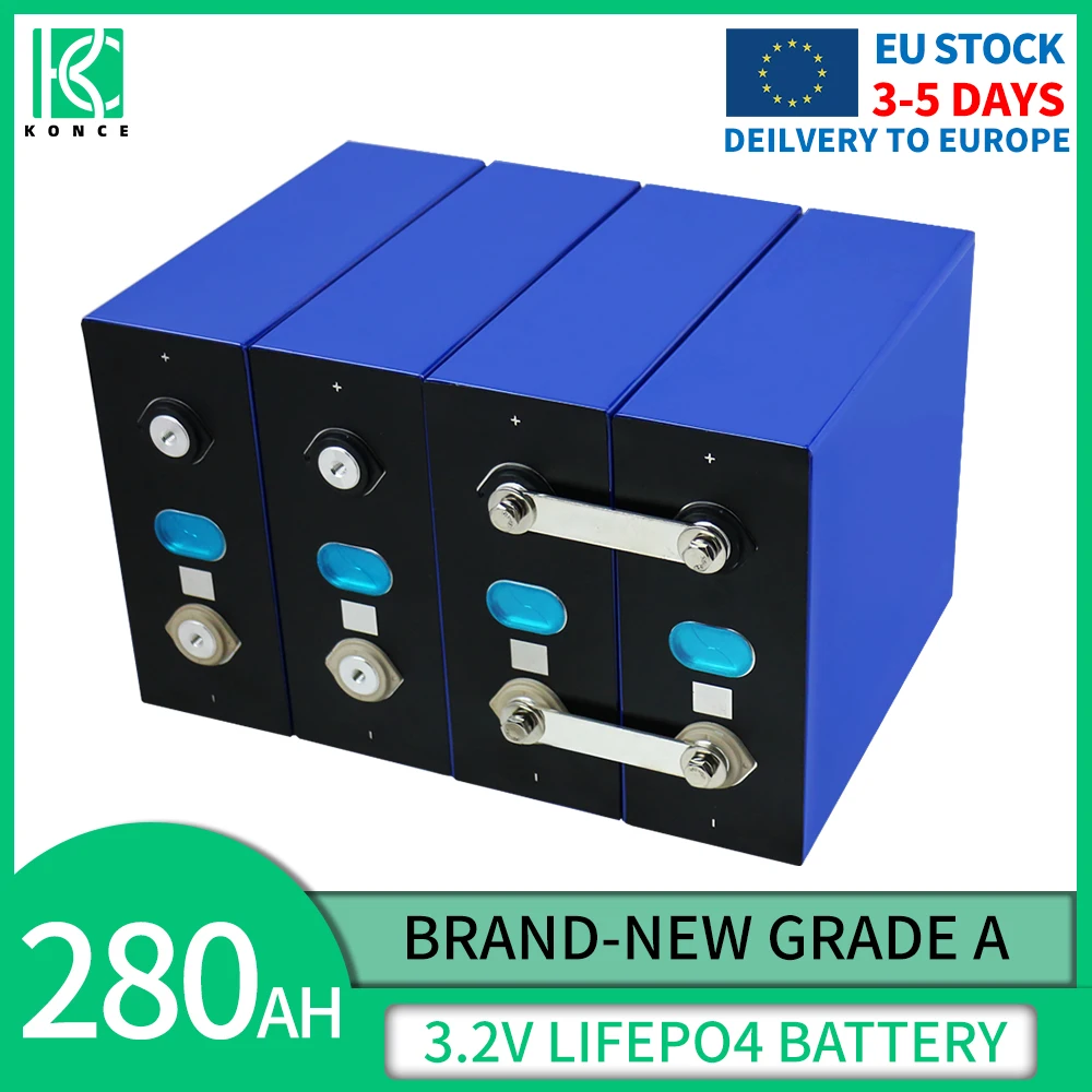 

Grade A 3.2V 280AH Lifepo4 Battery 4/16PCS High Capacity Lithium Iron Phosphate Cell 12V 24V 36V 48V for RV Golf Cart Battery