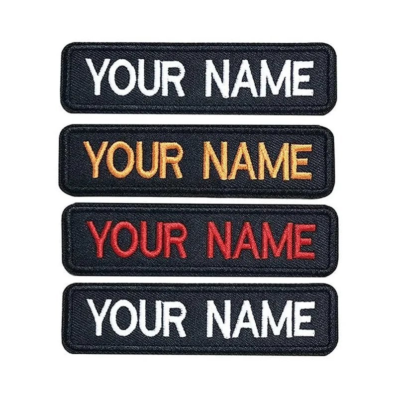 Custom Embroidery Name Patches Personalized Tactical Number Tag Iron on or Hook Fastener for Clothing Bags Jackets Dog Harness