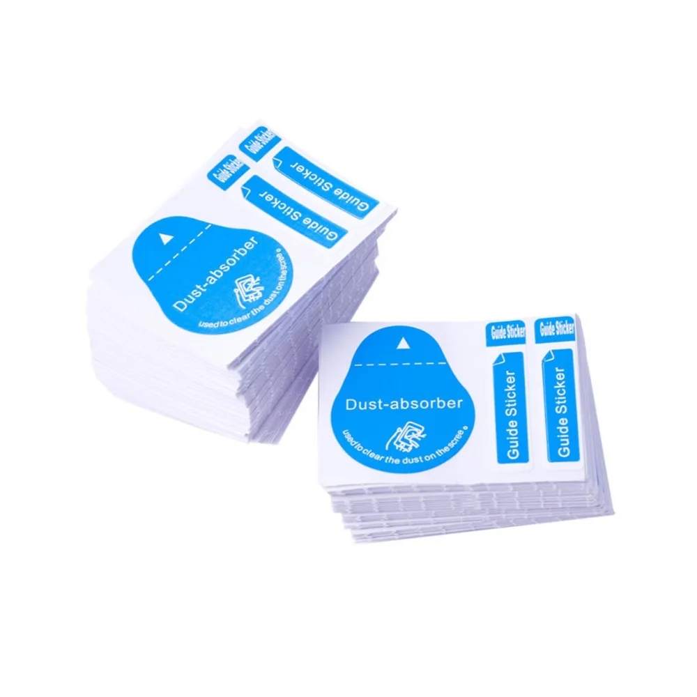 1000pcs 3in1 Dust Absorber Tempered Glass Screen Protectors Mobile Phone Dust Cleaning Guide Sticker Tablet PC Screen Cleaner