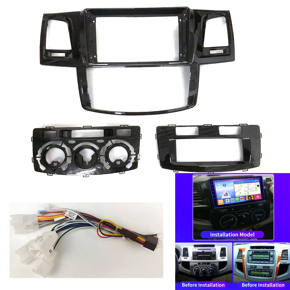 

9 Inch Car Radio panel For Toyota Fortuner Hilux 2005-2014 DVD Stereo Frame Plate Adapter Mounting Dash Installation Bezel Trim