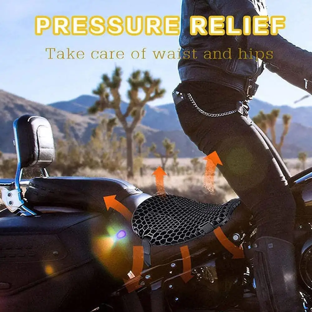 

Universal Motorcycle Cushion Seat Cover Moto Honeycomb Shock Summer Relief Massage Absorption Breathable Cushions Pad Accessory
