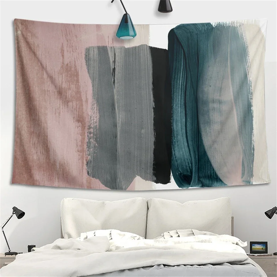 

Brush Hand Painted Tapestry Wall Hanging Nordic Industrial Style Boho Home Decor Living Room Dorm Mandala Wall Carpet Beach Yoga