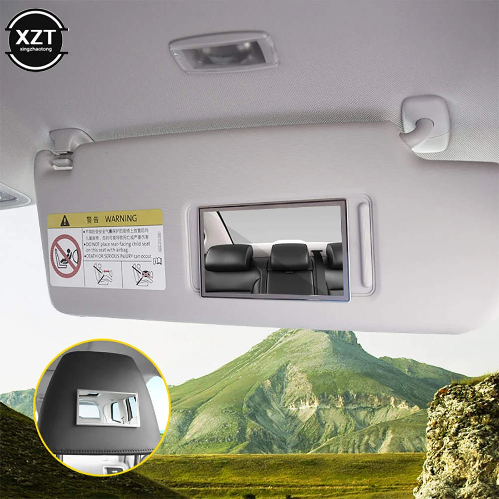 

Car Makeup Mirror Car Stainless Steel Portable Auto Sun-Shading Visor HD Mirrors Car Interior Mirror Universal Car-styling