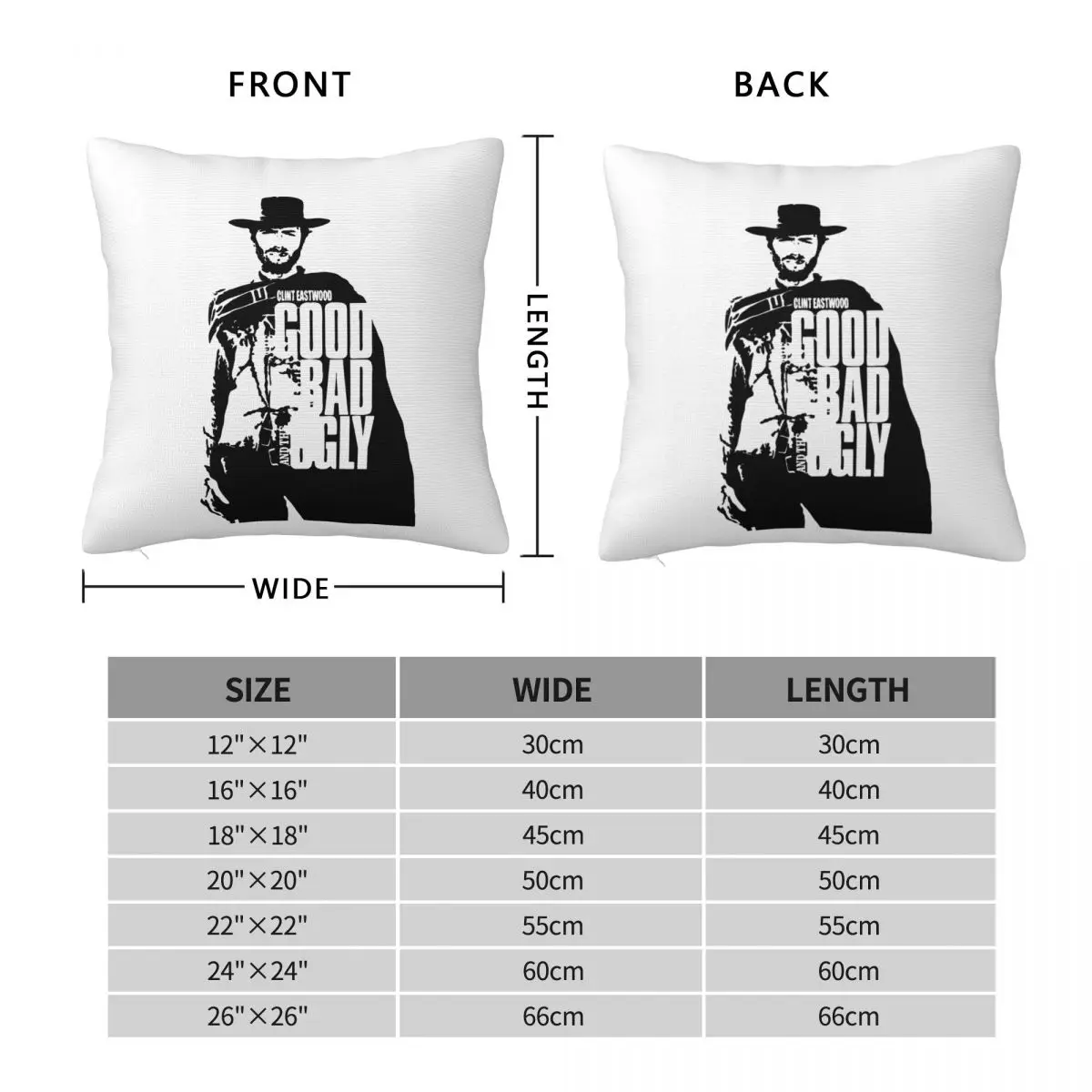 Квадратные наволочки для подушек Clint Eastwood хорошие плохие и уродливые забавные