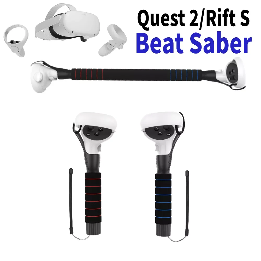 

NEW Meta Oculus Quest 2 Accessories VR Controllers Long Stick Handle Dual Lightsaber Playing Beat Saber Games for Quest/Rift S