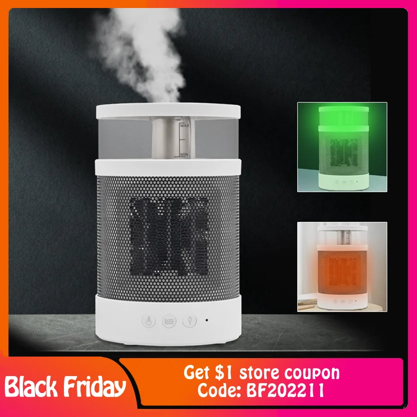 

Cermic Heater Electric Portable Warmer Lantern Humidifier Dumping Protection Heaing Frequency Conversion Energy Saving 1200W