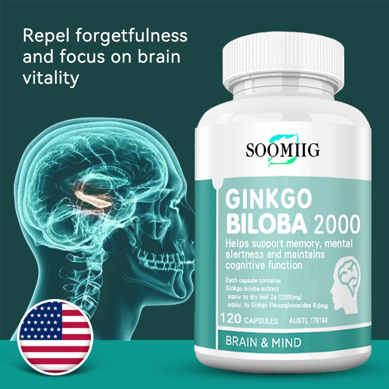 

Soomiig Ginkgo Biloba Extract Provides Brain Vitality, Enhances Memory, Thinking, Concentration, Relieves Stress