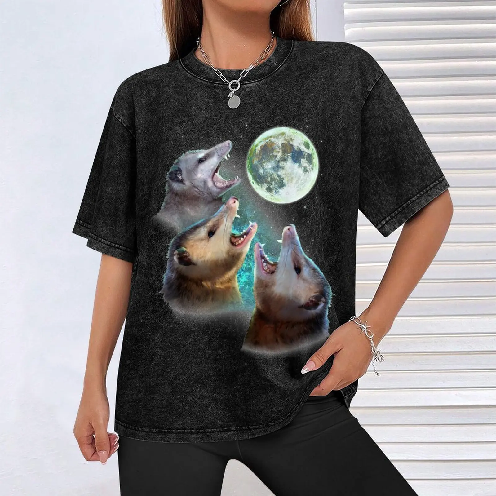 Мужская футболка с принтом Луна и мертвой луны