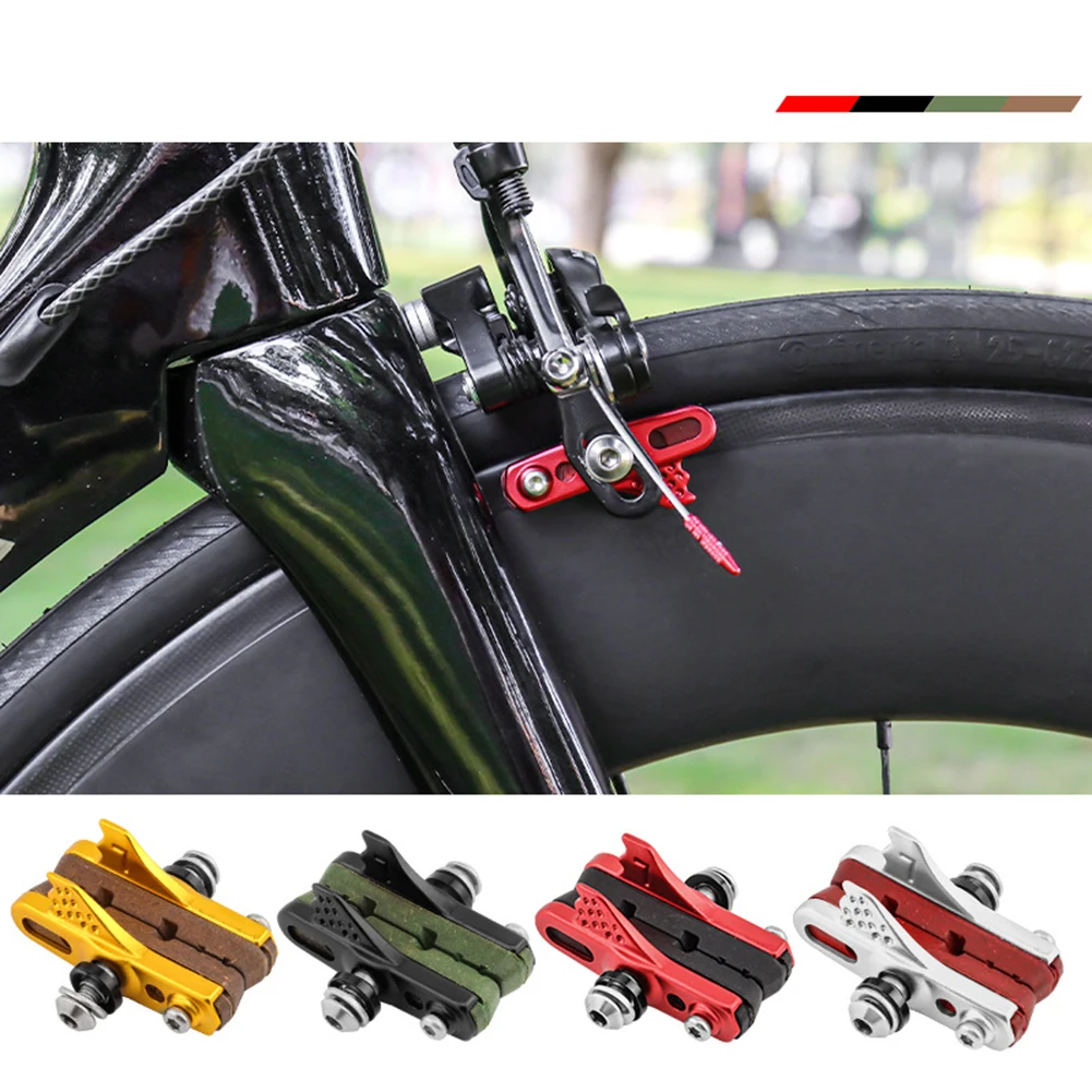 

1 Pair Bicycle Brake Pad Road Folding Bike Carbon Fiber Rim Brake Block Wear-Resistant Drawer Type C Clip Brake Pad Cycling Part