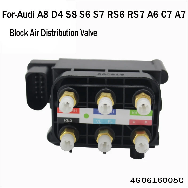 

Air Suspension Supply Solenoid Valve Block Air Distribution Valve For- A8 D4 S8 S6 S7 RS6 RS7 A6 C7 A7 4G0616005C