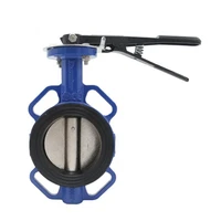4 inch pn16 class150 ductile iron body handle wafer butterfly valve for water oil gas