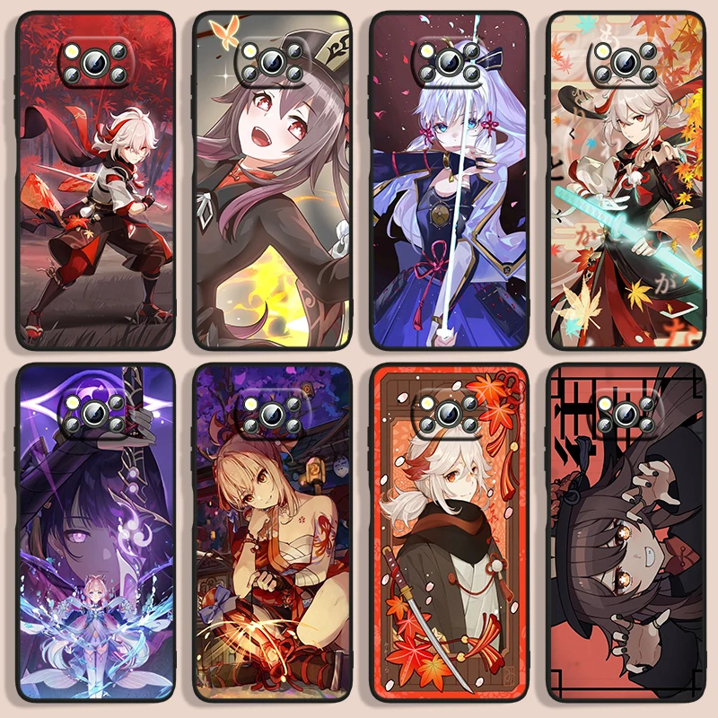 

Genshin Impact cool character Phone Case For Xiaomi Poco F1 X2 F2 X3 C3 M3 F3 X4 M4 F4 Pro 5G NFC GT Black Iuxury Silicone Back