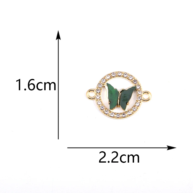 15Pcs 16* 22MM Romantic Enamel Alloy Butterfly Connector Ladies Charm DIY Jewelry Necklace Bracelet Earrings Making Accessories