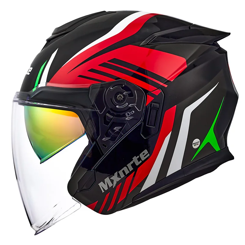 Полушлем с двойной линзой Mxnrte Gatling красный мотоциклетный шлем внедорожный