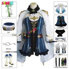 Anime Genshin Impact Sucrose Cosplay Costume Saccharose  Wigs Shoes Suit Dress Uniform Halloween Party Outfit for Women Full Set