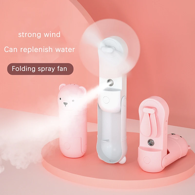 

Desktop Office Dormitory Folding USB Fan Small Pocket Fan Spray Mini Portable Handheld Fan Summer Cooling Tool New