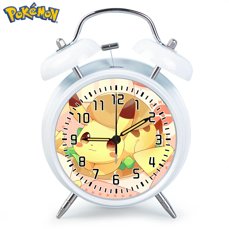 

Аниме периферийные часы Pokemon Pikachu Eevee Ketchum сигнализация с освещением часы для студентов специальные супер громкие часы-колокольчики украшен...