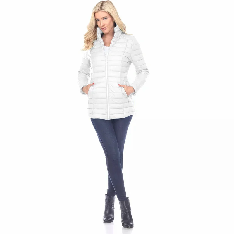 Woman Parkas Winter Puffer Jacket Solid Colour Coat Casual Warm Outwear Fashion Zipper Slim Fit Long Sleeves Harajuku Jacket