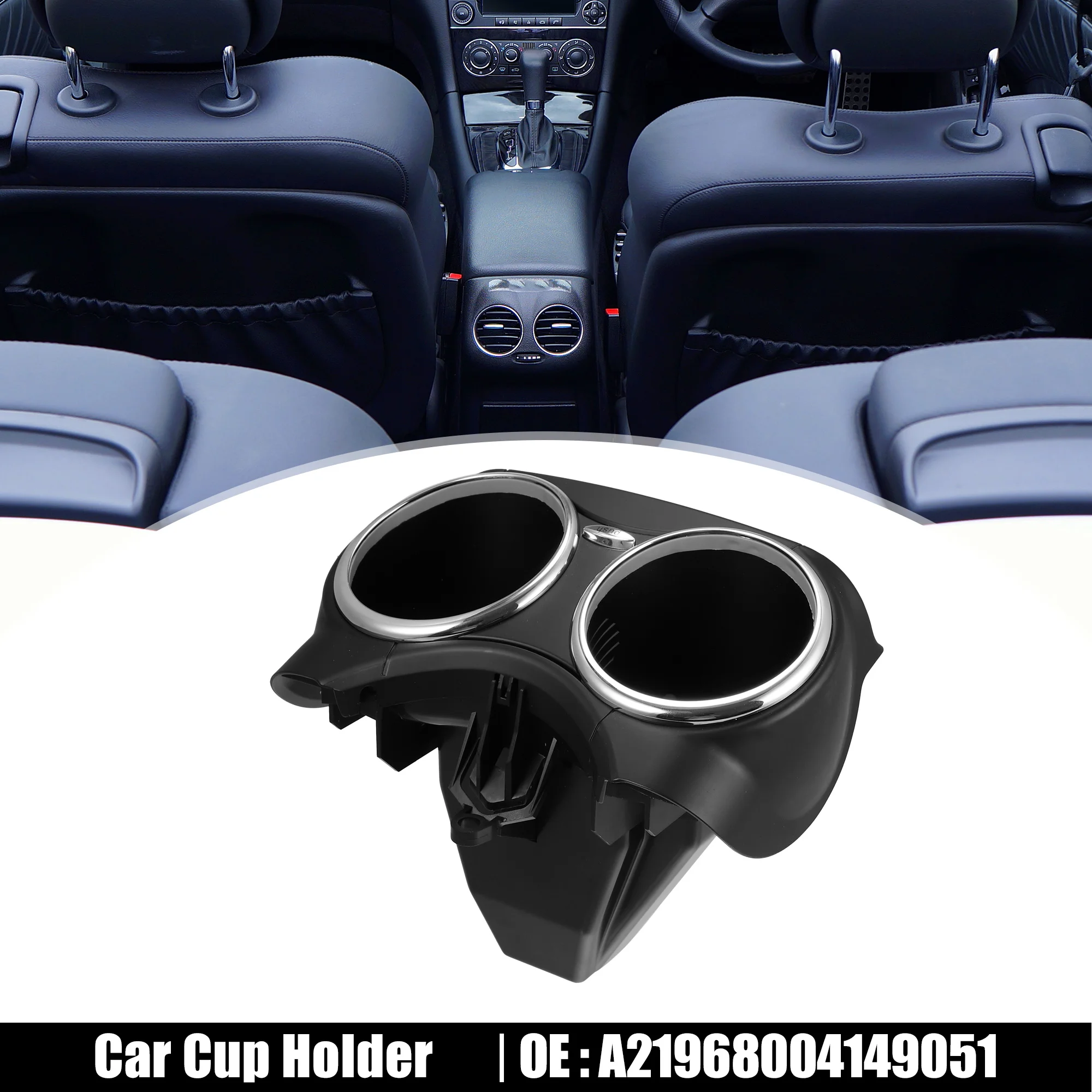 

X Autohaux Car Front Seats Cup Holder Storage Bracket Black A21968004149051 for Mercedes Benz W219 2006 2007 2008 2009-2011