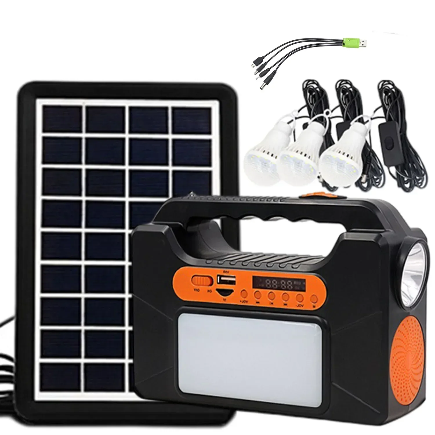 

Emergency Supply,Portable Solar Generator Power Station,Energy Storage Battery,Outdoor LED Light,Radio,Bluetooth Speaker System