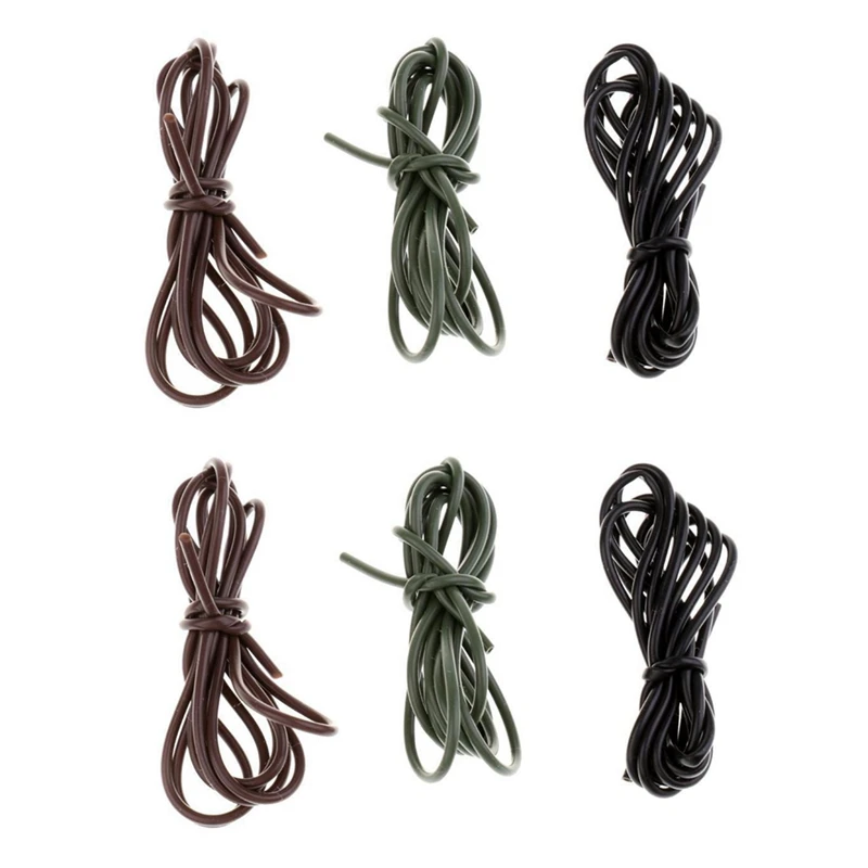 

2X 6 Mtrs Anti-Tangle Rig Tube 3 Colours Carp Hair Rigs Hooks Lead Clips