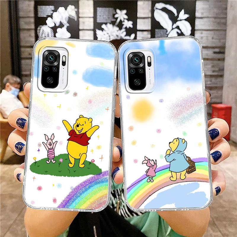 

Transparent Phone Case For Xiaomi Redmi Note 12 11E 11S 11 11T 10 10S 9 9T 9S 8 8T Pro Plus 5G Disney Winnie Pooh Cartoon Cover