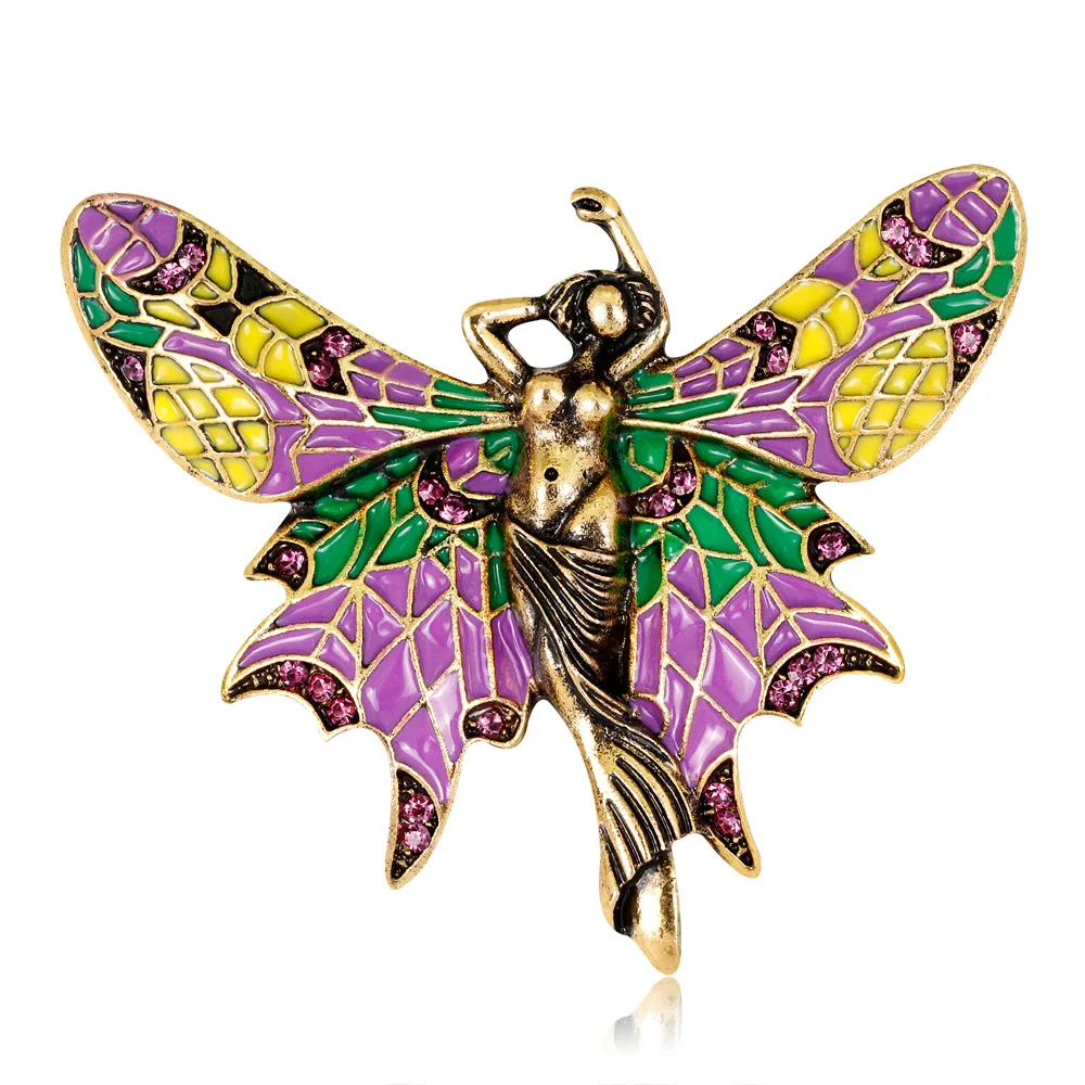 

TULX Mermaid Butterfly Brooches Corsage Women Cute Enamel Elf Brooch Pin Dress Scarf Decor Jewelry Accessories