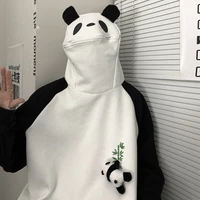 autumn panda doll embroidery hoodies couples loose casual kawaii plush pullovers 2021 indie fashion y2k sweatshirts oversized